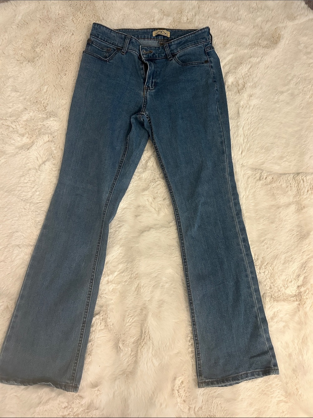 Women's Flared Mid-Blue Denim Jeans by
